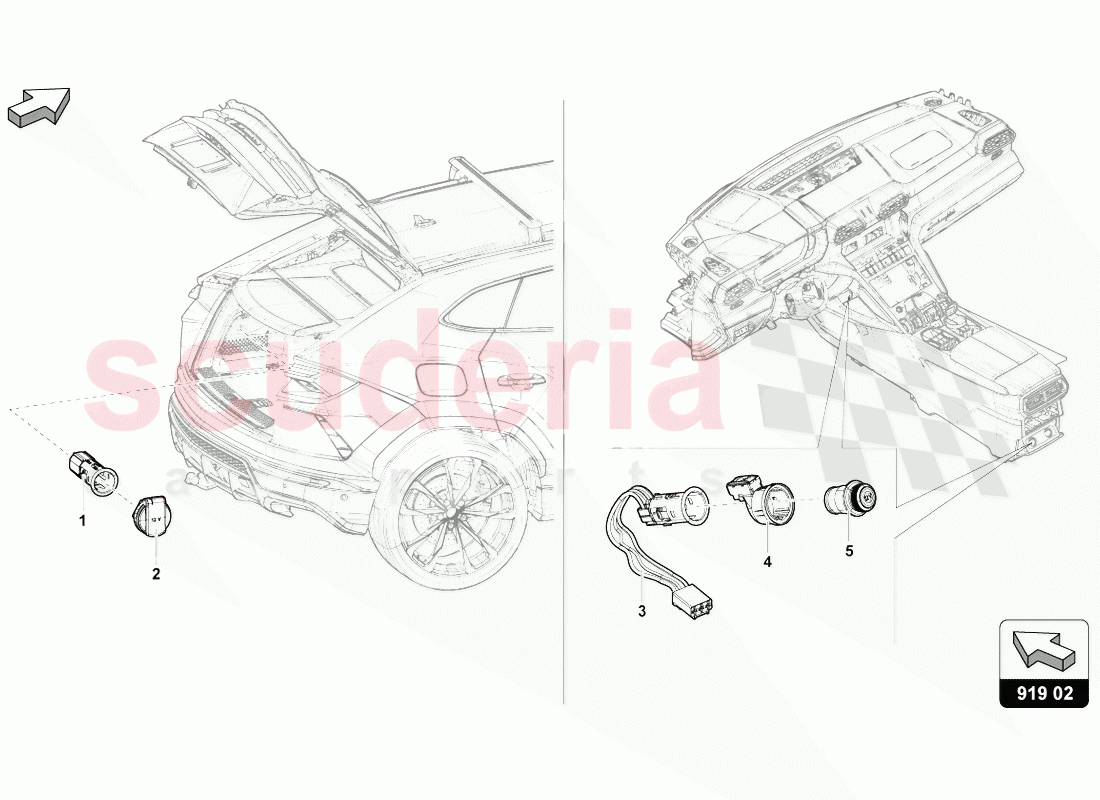 COVER WITH CIGARETTE LIGHTER AND SOCKET of Lamborghini Lamborghini Urus