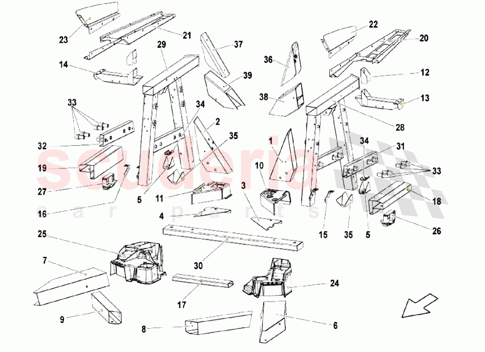 Frame Elements - Frame 2 of Lamborghini Lamborghini Gallardo LP550 Coupe