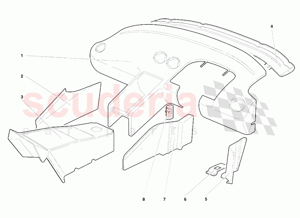 Passenger Compartment Trim (Valid for R.H.D. - March 1997) 1 of Lamborghini Lamborghini Diablo SV (1995-1997)