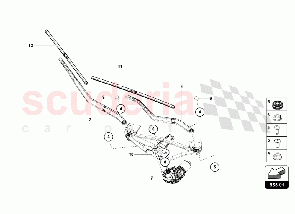 WINDSHIELD WIPER of Lamborghini Lamborghini Aventador LP700 Roadster