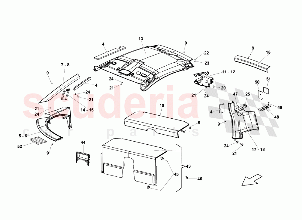 Passenger Compartment Trims of Lamborghini Lamborghini Gallardo LP560 Coupe