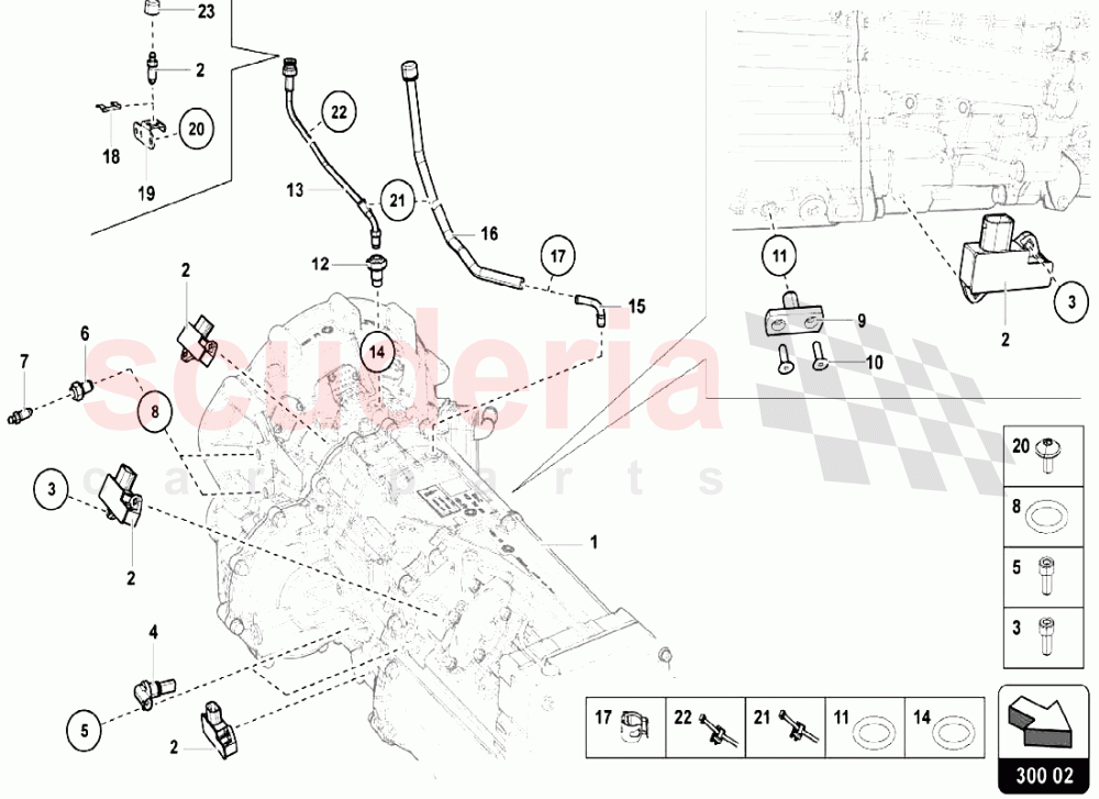 Gearbox Assembly - Sensors of Lamborghini Lamborghini Aventador S