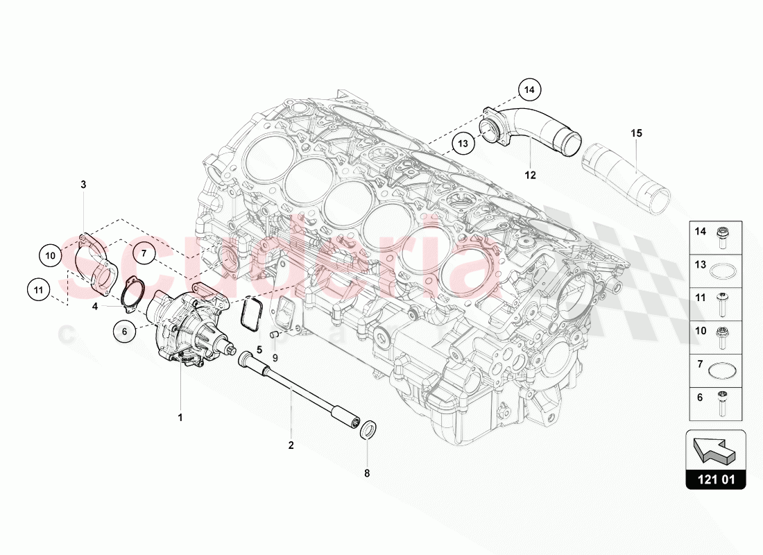 COOLANT PUMP of Lamborghini Lamborghini Aventador LP770 SVJ Coupe