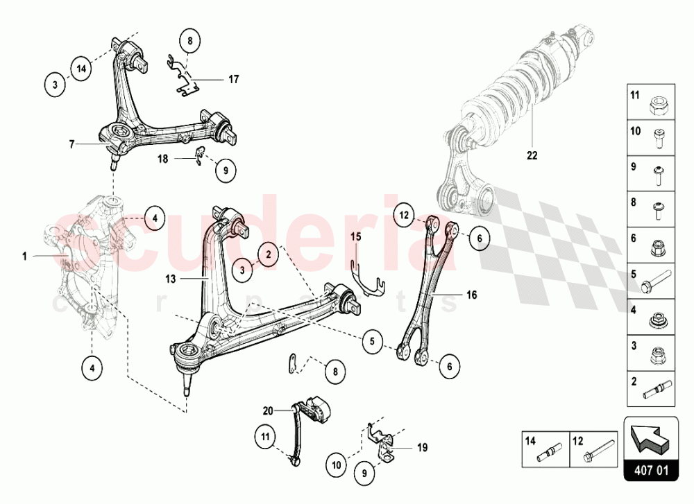 FRONT ARMS of Lamborghini Lamborghini Aventador LP720 Coupe