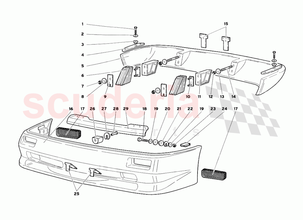 Bumpers of Lamborghini Lamborghini Diablo SV (1999)