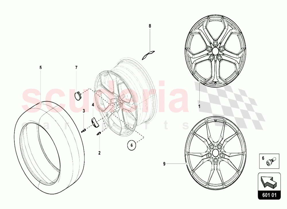 FRONT TYRES of Lamborghini Lamborghini Aventador LP720 Roadster