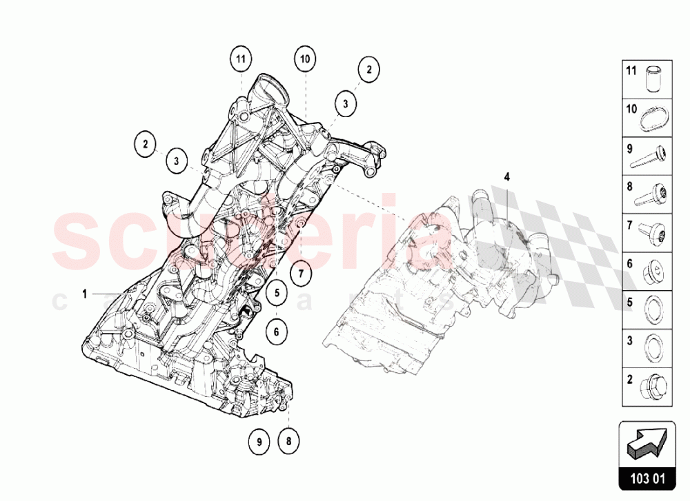 OIL SUMP of Lamborghini Lamborghini Huracan LP610 Spyder