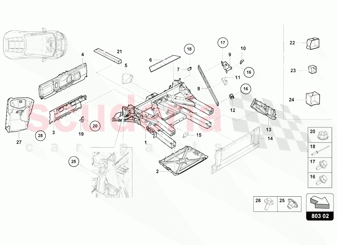 FRONT FRAME of Lamborghini Lamborghini Huracan Evo Spyder