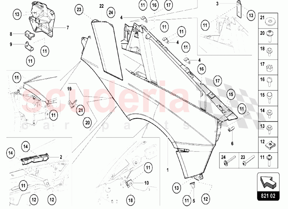 REAR FENDER of Lamborghini Lamborghini Aventador LP750 SV Coupe