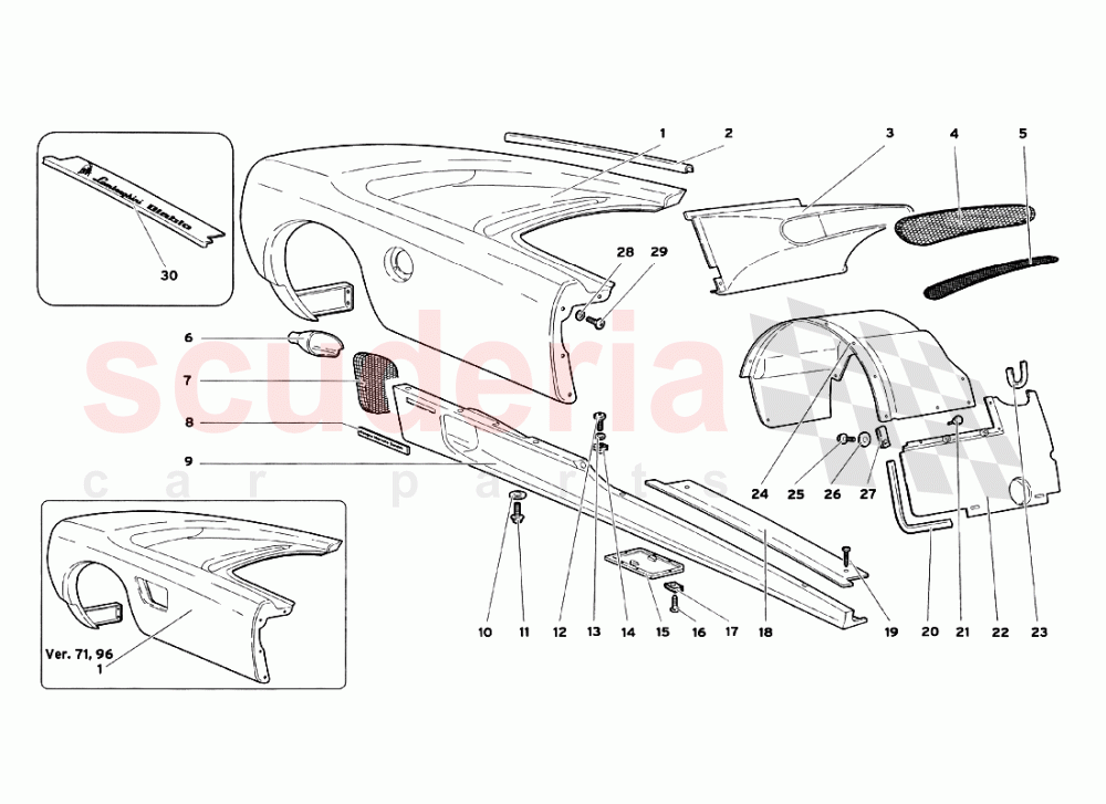 Body Elements - Right Flank of Lamborghini Lamborghini Diablo SV (1999)