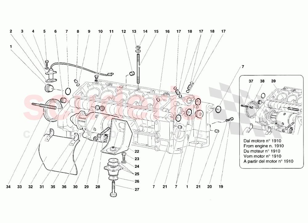 Crankase of Lamborghini Lamborghini Diablo SV (1998)