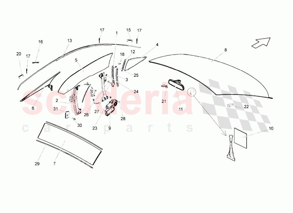 Windows of Lamborghini Lamborghini Gallardo (2003-2005)