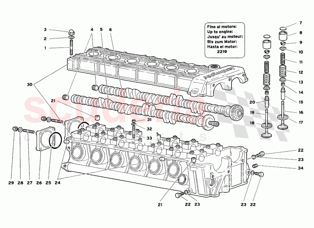 Left Cylinder Head 1 of Lamborghini Lamborghini Diablo SV (1999)