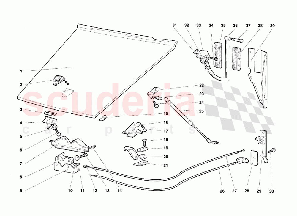 Front Hood of Lamborghini Lamborghini Diablo SV (1995-1997)