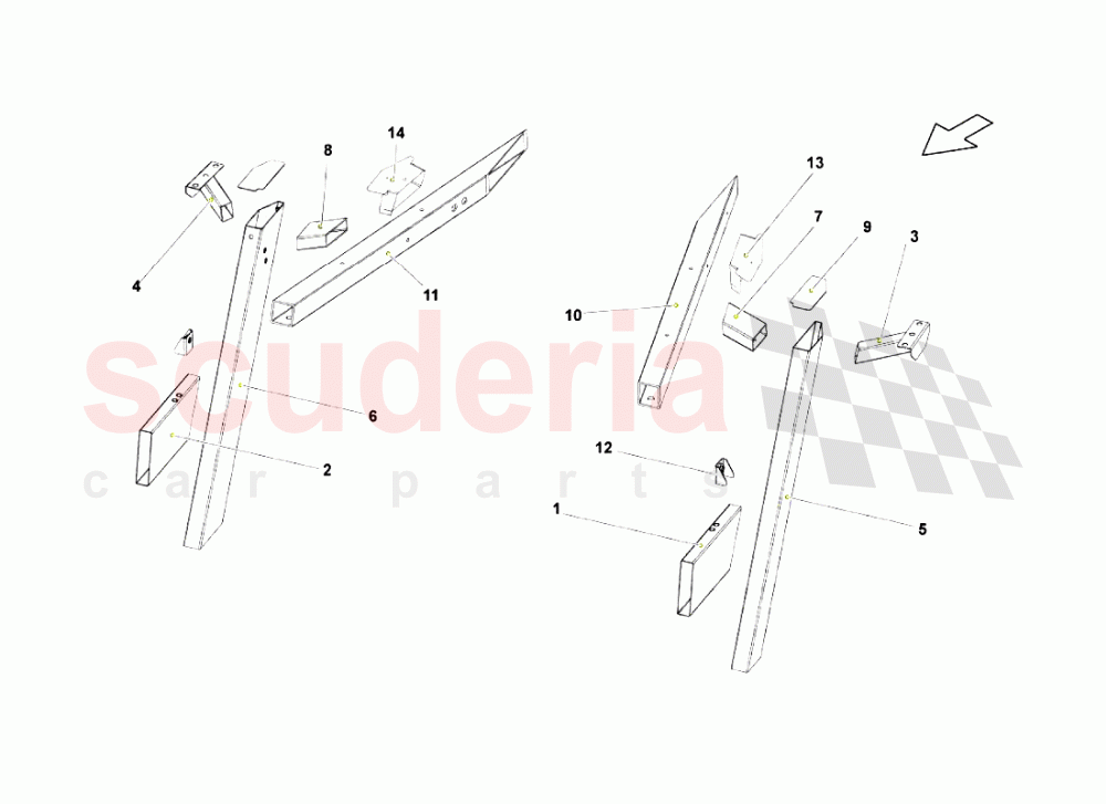 Rear Frame Elements 3 of Lamborghini Lamborghini Gallardo Superleggera