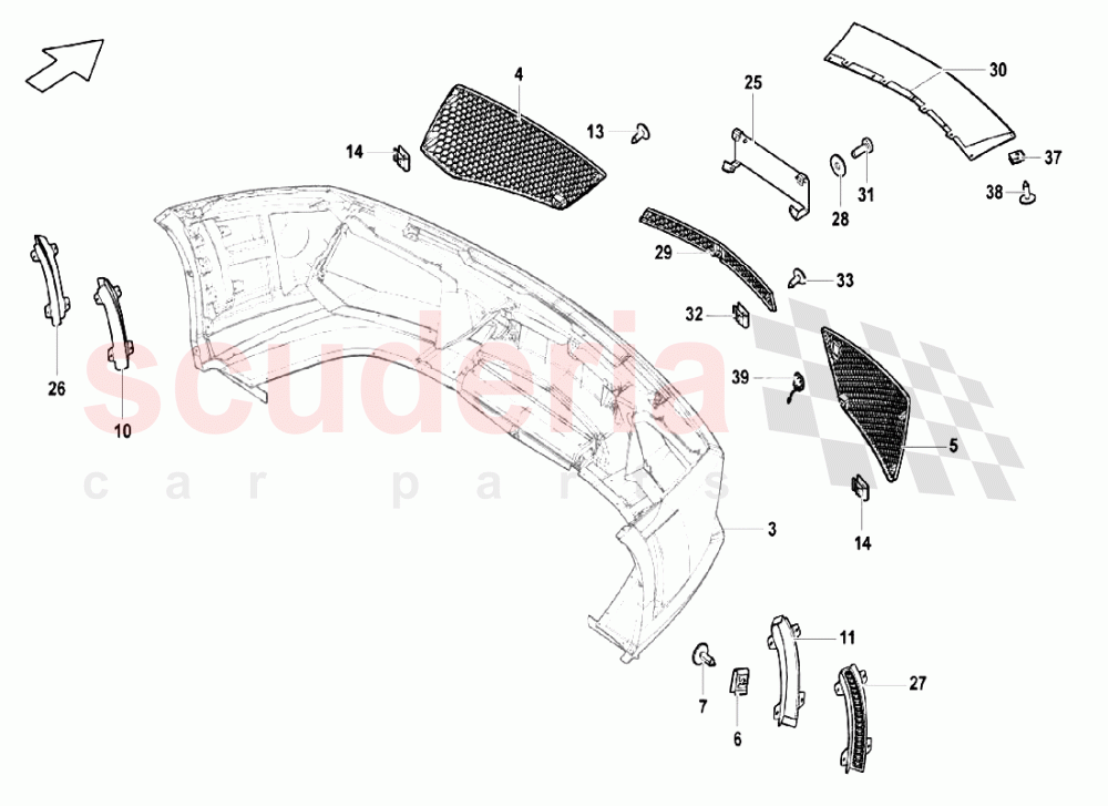 Bumpers - Grille of Lamborghini Lamborghini Gallardo LP550 Coupe