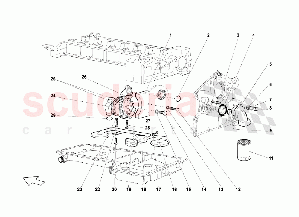 Engine Oil Pump of Lamborghini Lamborghini Murcielago LP640 Roadster