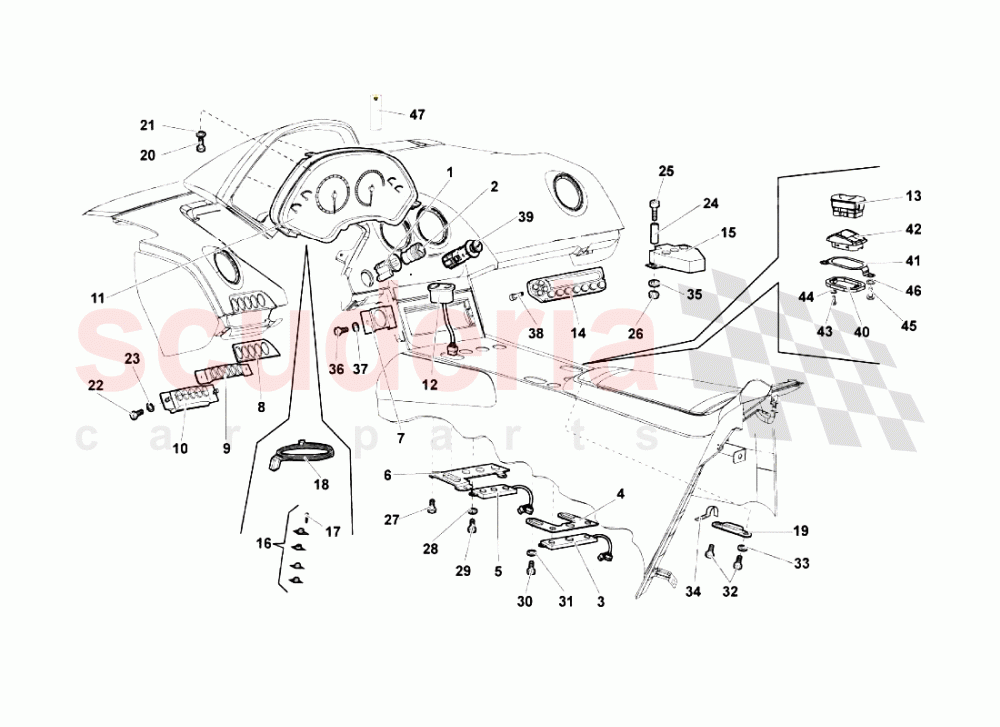 Dashboard Instruments of Lamborghini Lamborghini Murcielago LP670