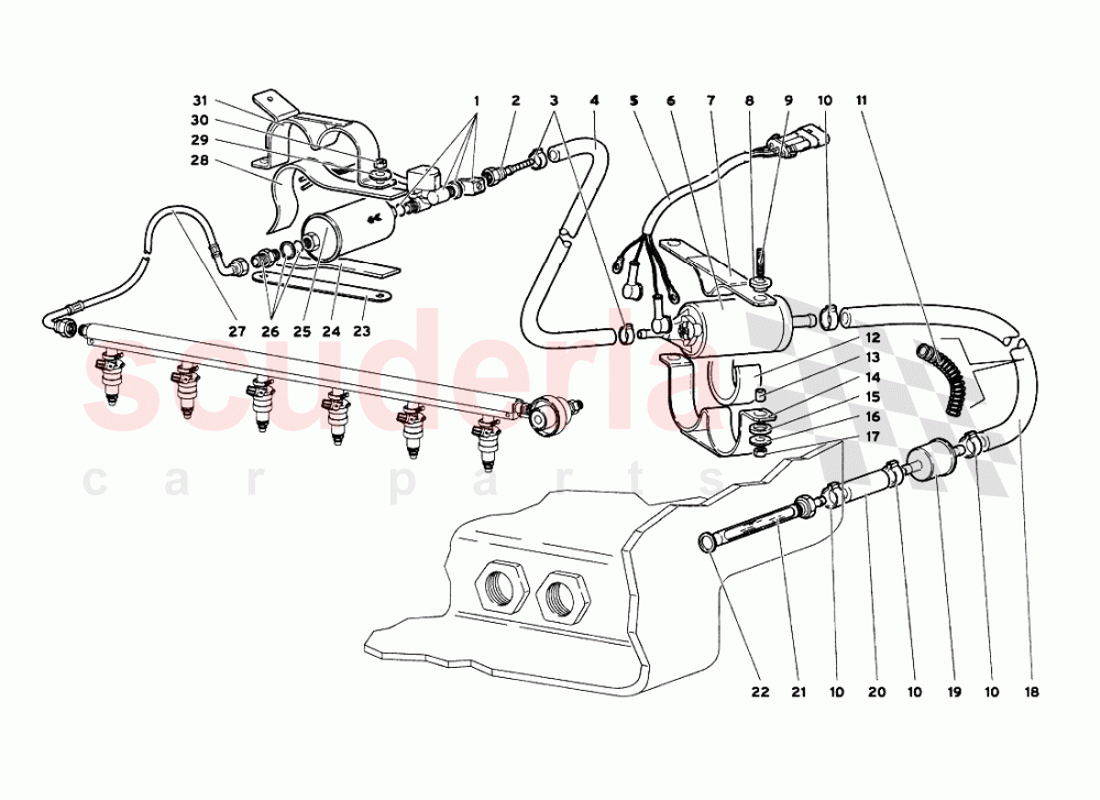 Fuel System 2 of Lamborghini Lamborghini Diablo VT 6.0 (2000-2001)