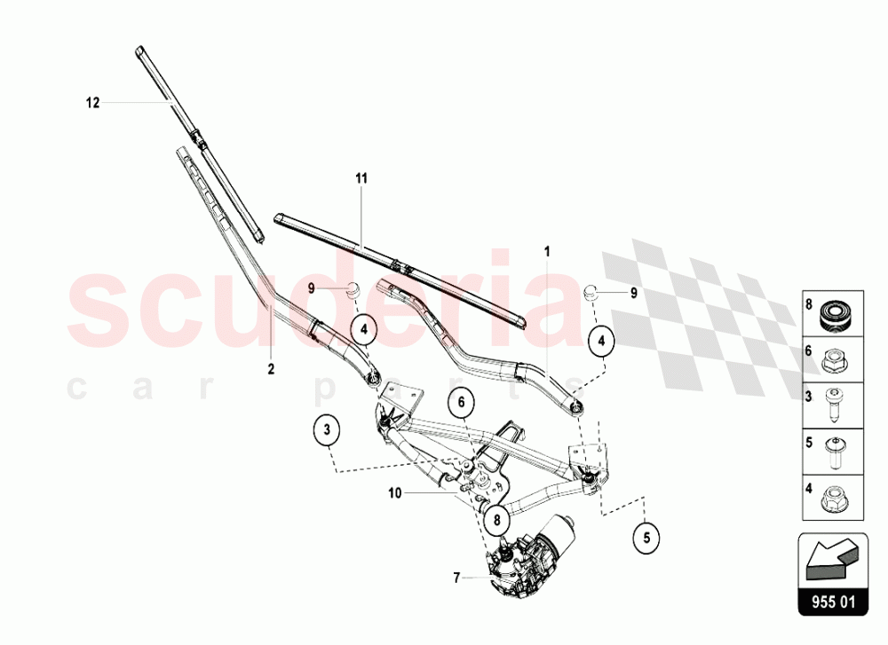 WINDSHIELD WIPER of Lamborghini Lamborghini Aventador LP720 Roadster