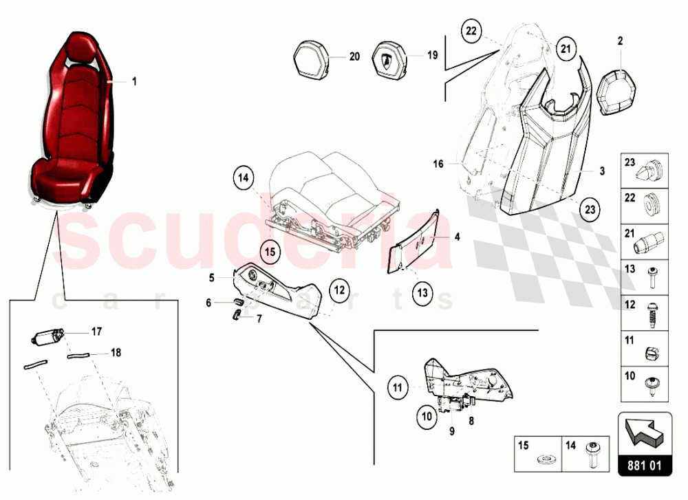 SEATS of Lamborghini Lamborghini Aventador LP720 Coupe