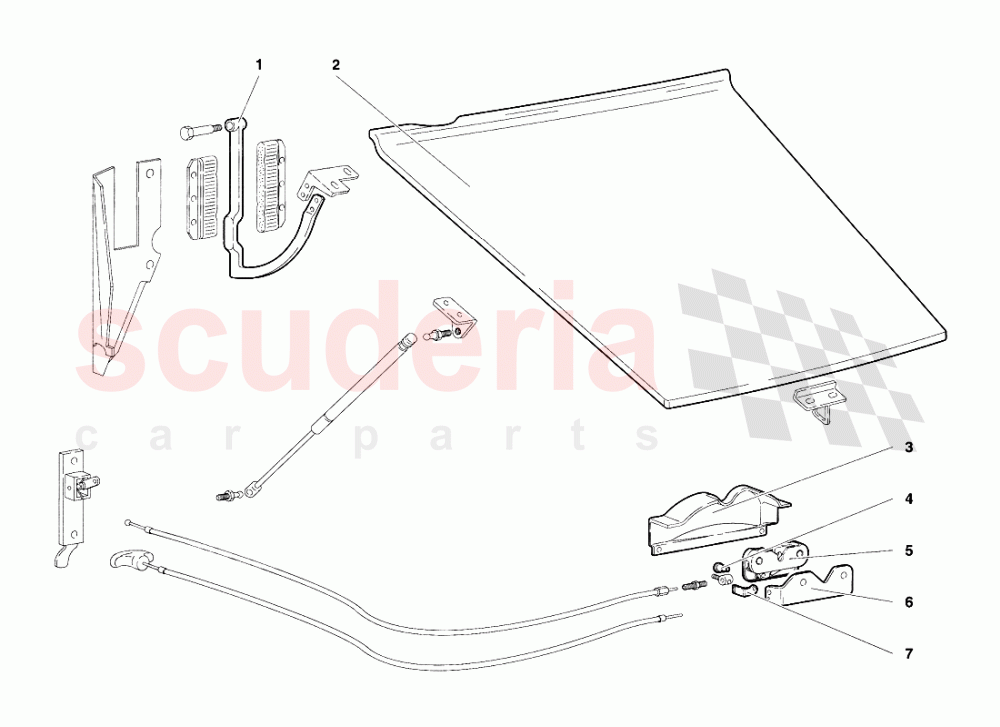 Front Hood (Valid for R.H.D. Version - January 1995) of Lamborghini Lamborghini Diablo SE30 (1993-1995)