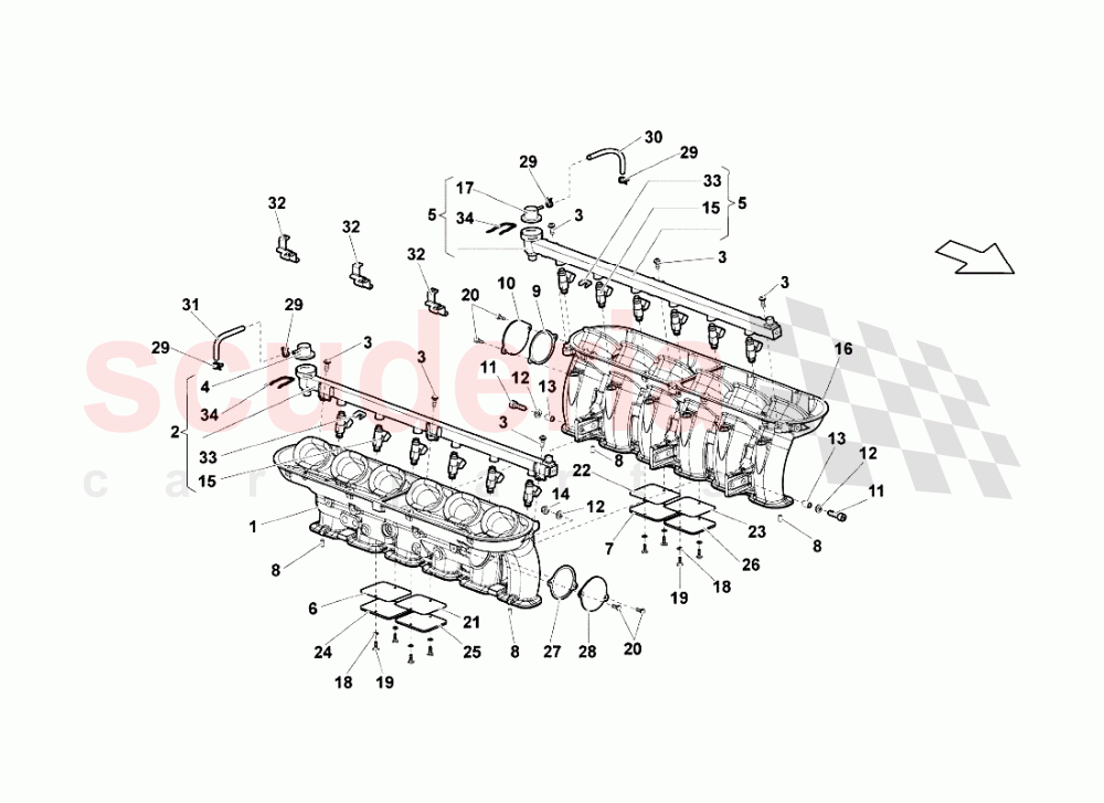 Intake Manifold 2 of Lamborghini Lamborghini Murcielago LP640 Roadster