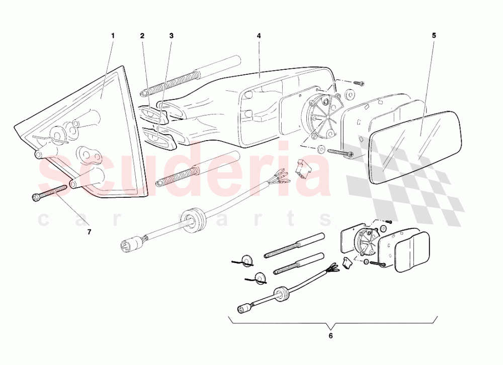 External Rear View Mirrors of Lamborghini Lamborghini Diablo VT Roadster (1998-2000)