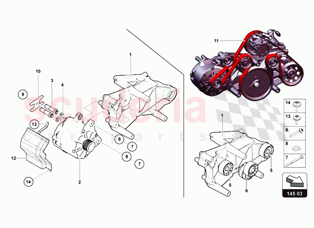 HEAD TIMING SYSTEM - ALTERNATOR of Lamborghini Lamborghini Aventador LP700 Roadster