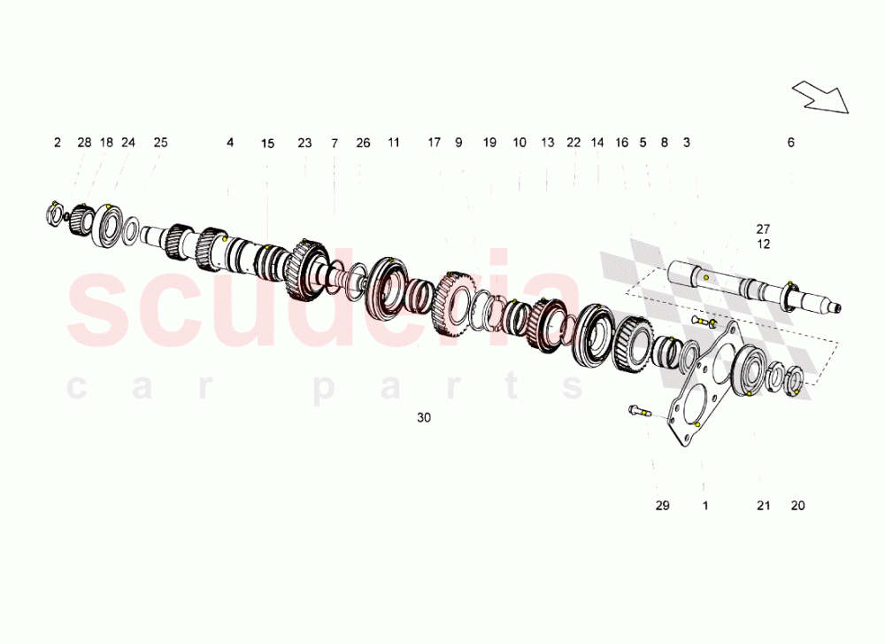 Main Shaft of Lamborghini Lamborghini Gallardo (2006-2007)