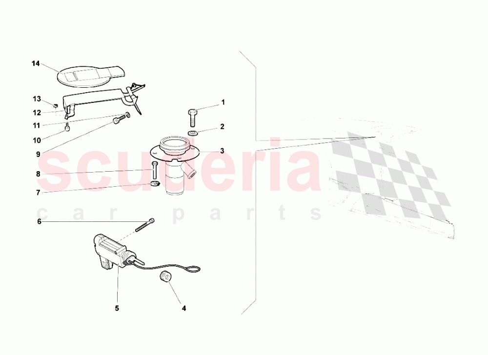 Fuel Filler Flap of Lamborghini Lamborghini Murcielago LP640 Roadster