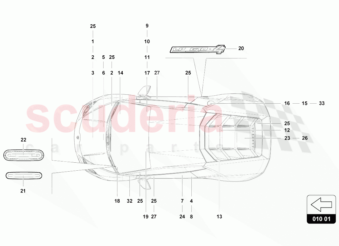 INSCRIPTIONS/LETTERING of Lamborghini Lamborghini Huracan Evo Coupe