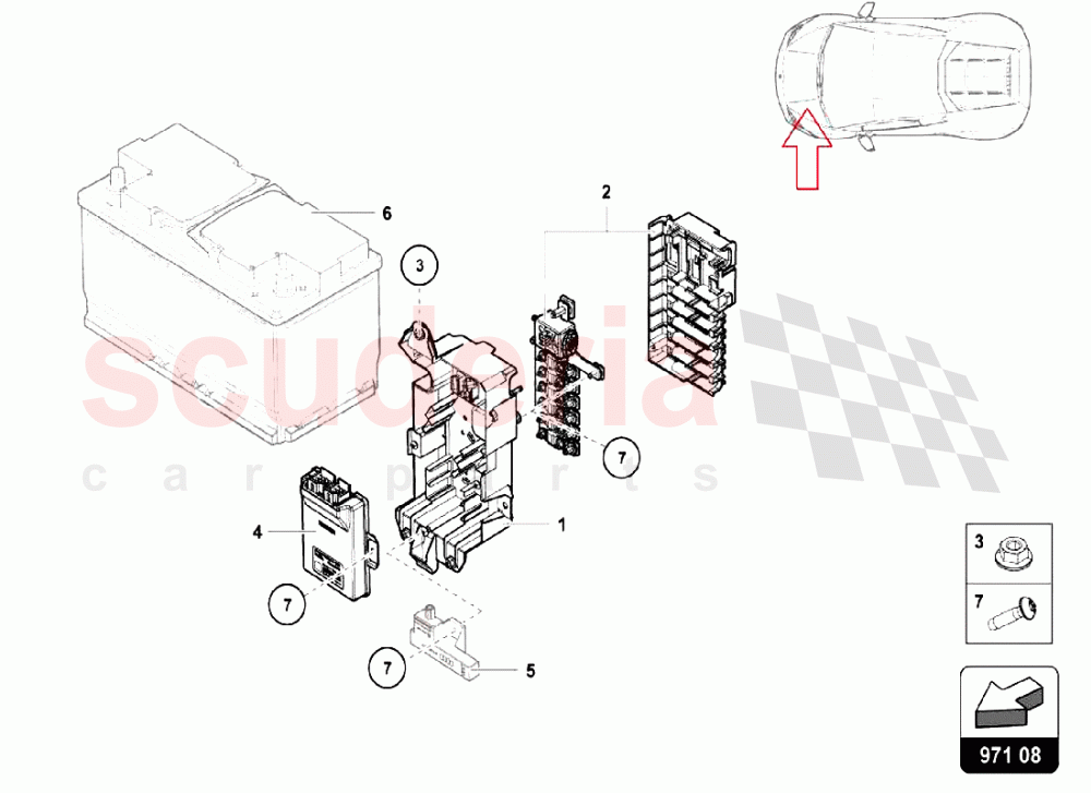 FUSE BOX of Lamborghini Lamborghini Huracan LP610 Spyder