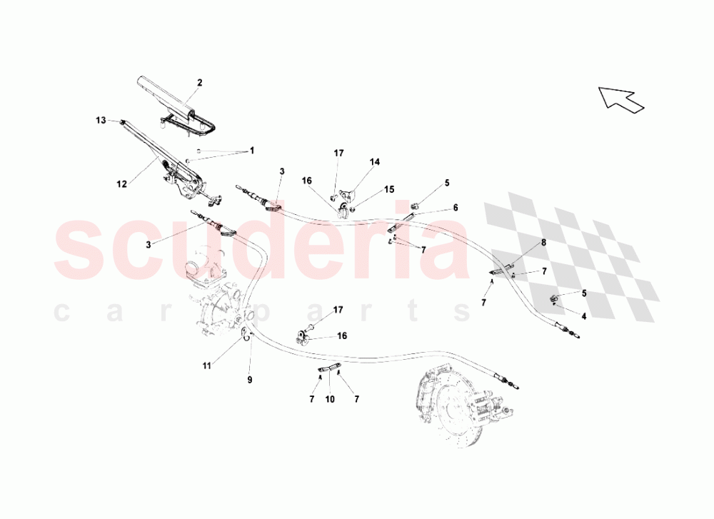 Hand Brake of Lamborghini Lamborghini Gallardo LP570 4 SL