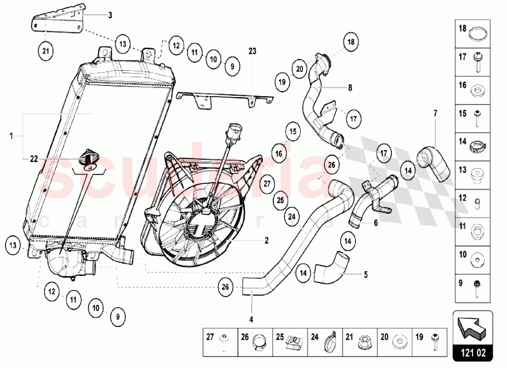 WATER COOLING SYSTEM 1 of Lamborghini Lamborghini Aventador LP750 SV Roadster