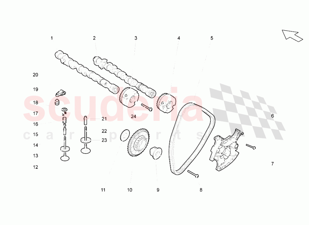 Right Head Timing System of Lamborghini Lamborghini Gallardo Spyder