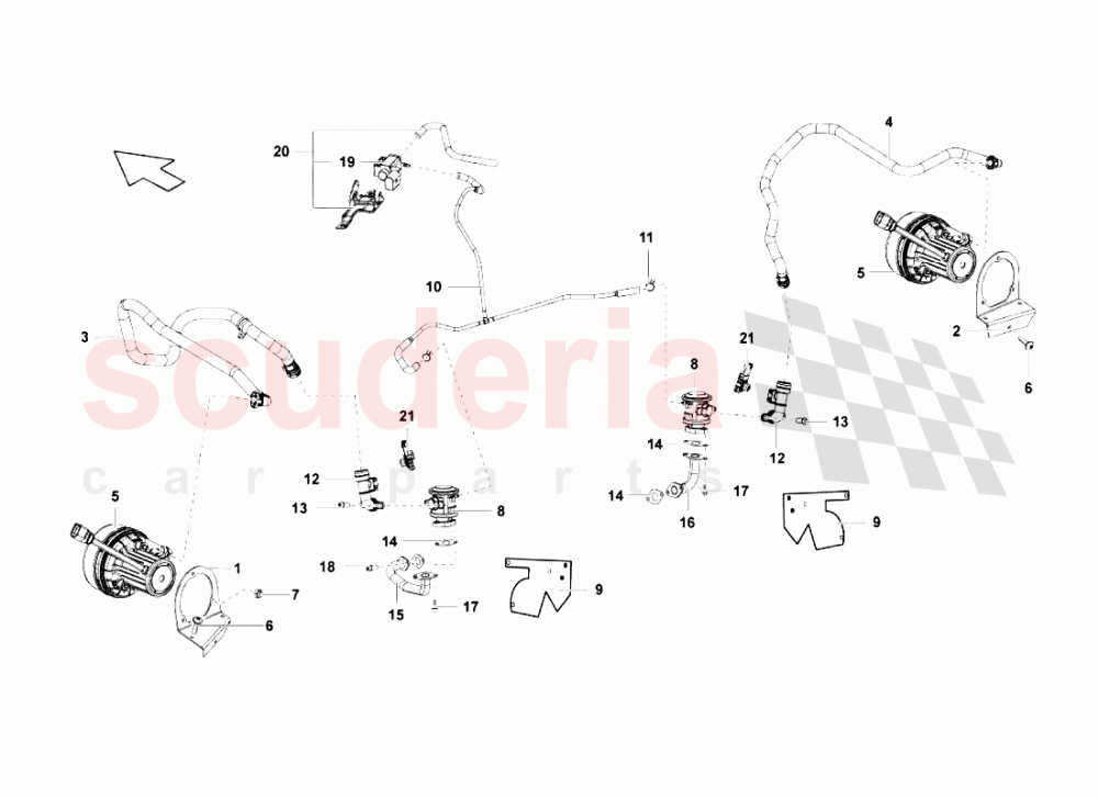 Secondary Air System of Lamborghini Lamborghini Gallardo LP570 4 SL