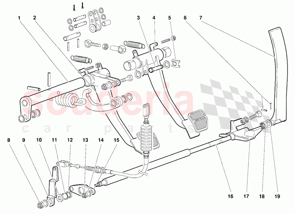 Pedals (Valid for GB Version - October 1991) of Lamborghini Lamborghini Diablo (1990-1998)