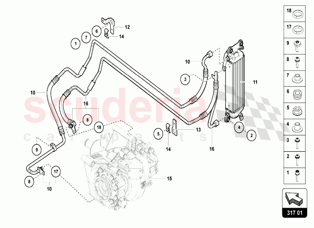 OIL COOLER of Lamborghini Lamborghini Aventador LP720 Coupe