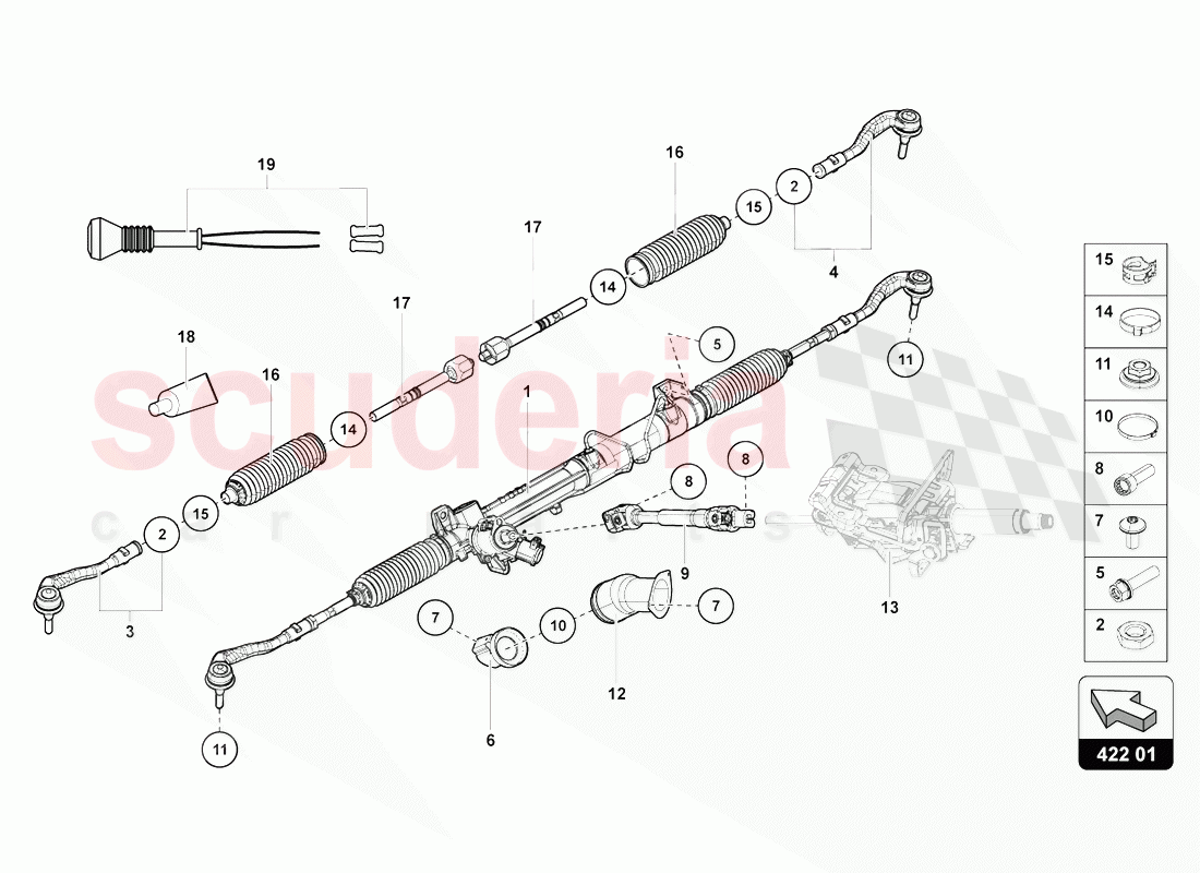 STEERING ROD of Lamborghini Lamborghini Aventador LP770 SVJ Coupe