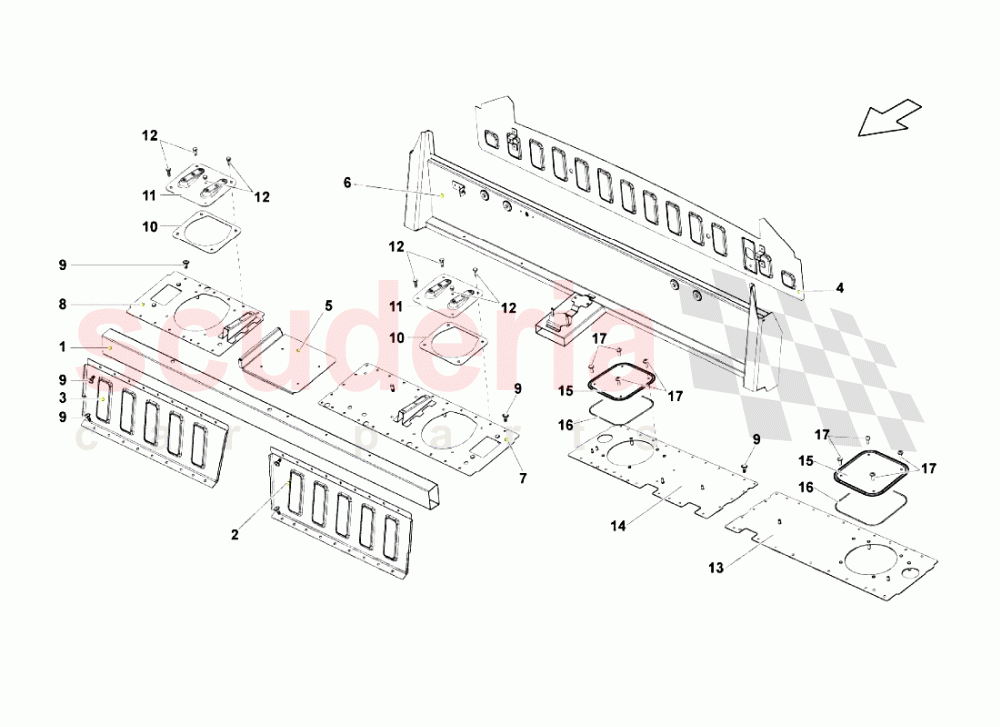 Center Frame Elements 2 of Lamborghini Lamborghini Gallardo (2003-2005)