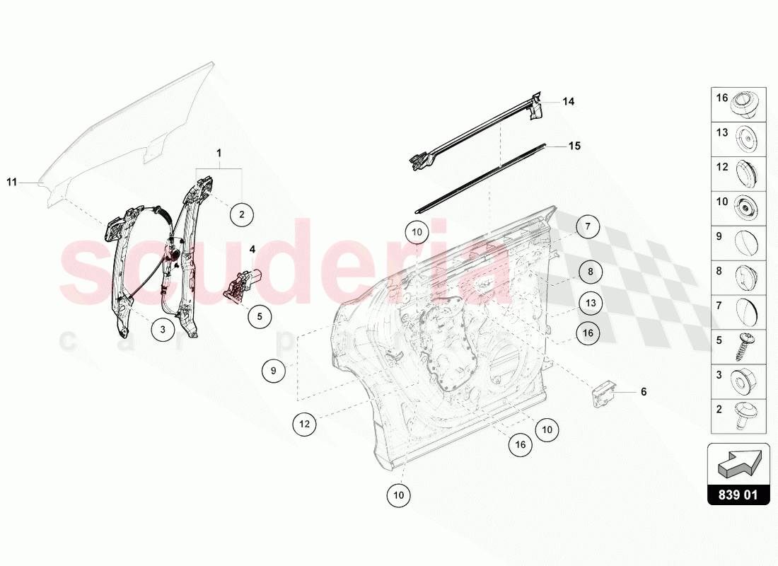 WINDOW REGULATOR WITH MOTOR of Lamborghini Lamborghini Urus