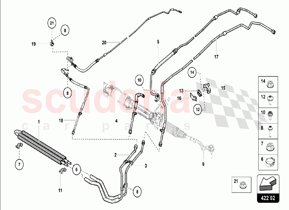 OIL COOLER - POWER STEERING of Lamborghini Lamborghini Aventador LP750 SV Coupe