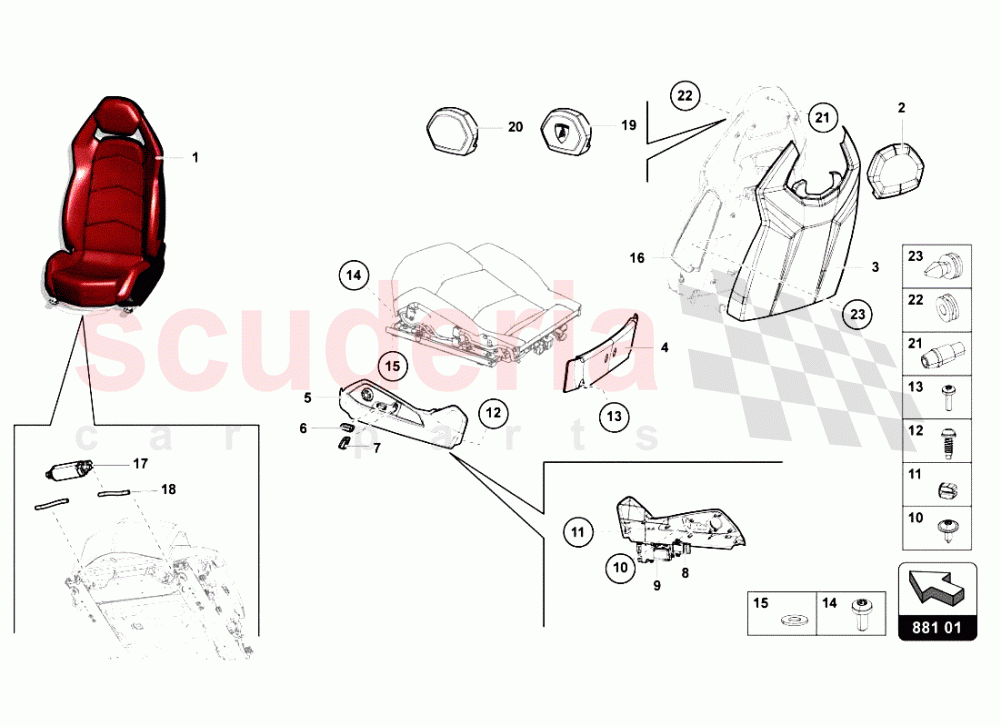 SEATS of Lamborghini Lamborghini Aventador LP700 Roadster