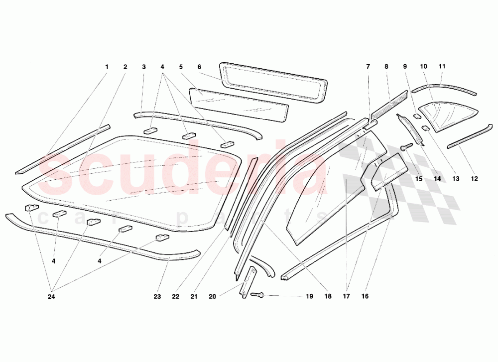 Windows of Lamborghini Lamborghini Diablo SE30 (1993-1995)