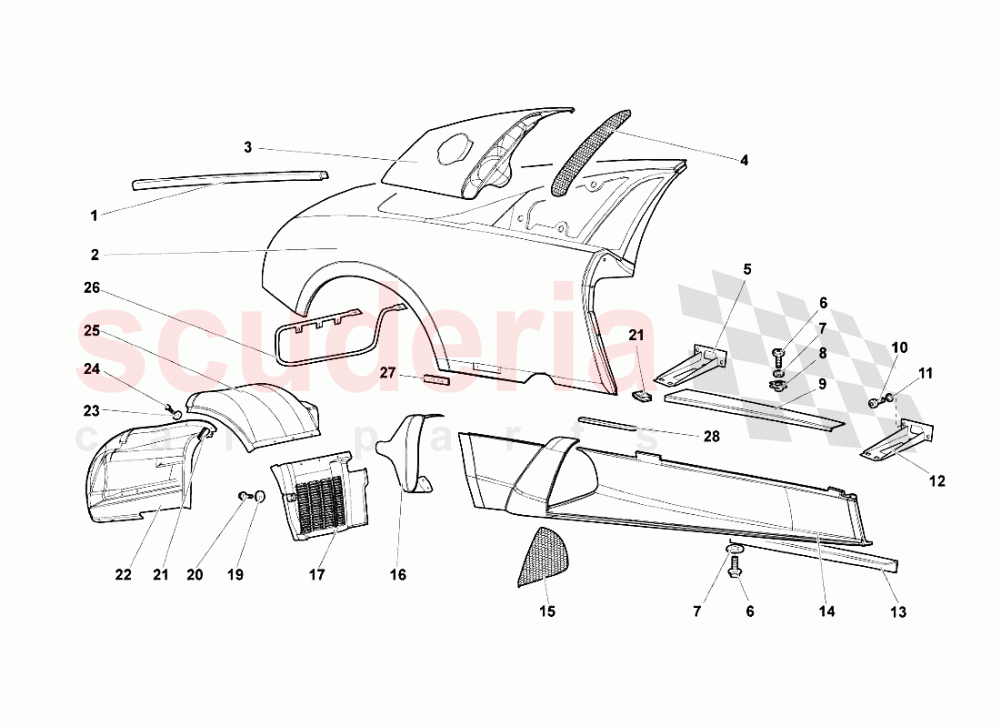 BODY ELEMENTS - RIGHT SIDE of Lamborghini Lamborghini Murcielago