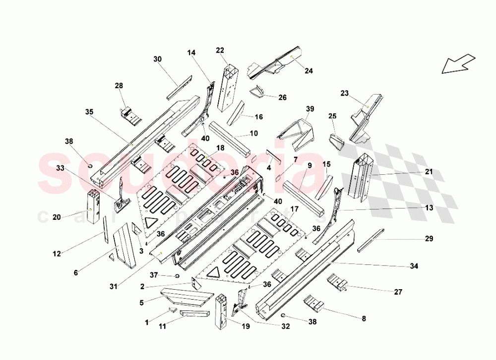 Center Frame Elements 1 of Lamborghini Lamborghini Gallardo LP560 Coupe