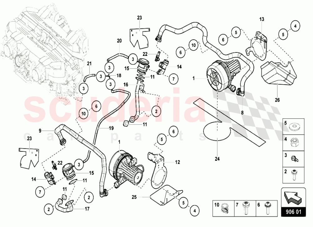 SECONDARY AIR SYSTEM of Lamborghini Lamborghini Aventador LP720 Roadster