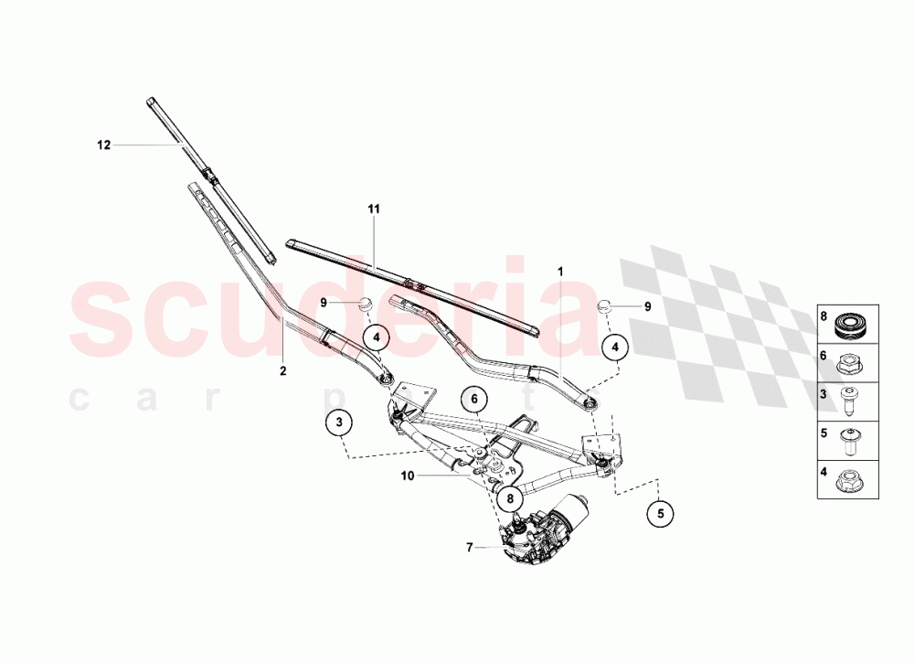 Windshield Wiper of Lamborghini Lamborghini Aventador LP700 Coupe