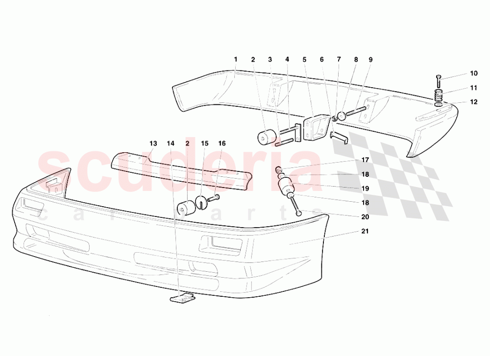 Bumpers (Valid for Saudi Arabia - March 1997) of Lamborghini Lamborghini Diablo SV (1995-1997)